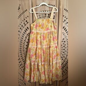 American Eagle Yellow Boardwalk Floral Cotton Maxi